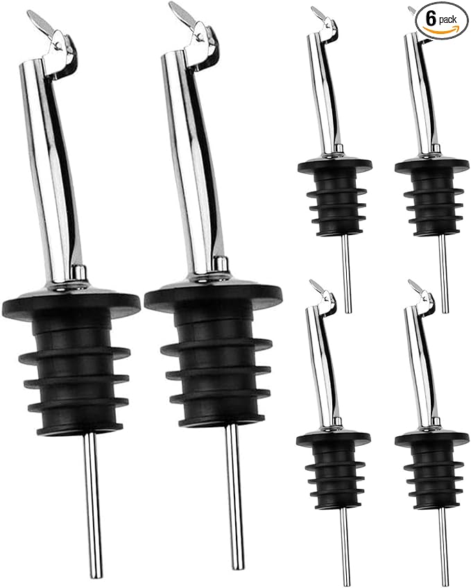 Pafusen 6 Pack Oil Spout with Flip Top, Olive Oil Dispenser Spout, Liquor by Pafusen