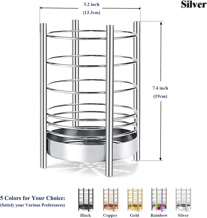 Kitchen Utensil Holder for Kitchen Counter, Stainless Steel Utensil Crocks - Image 2