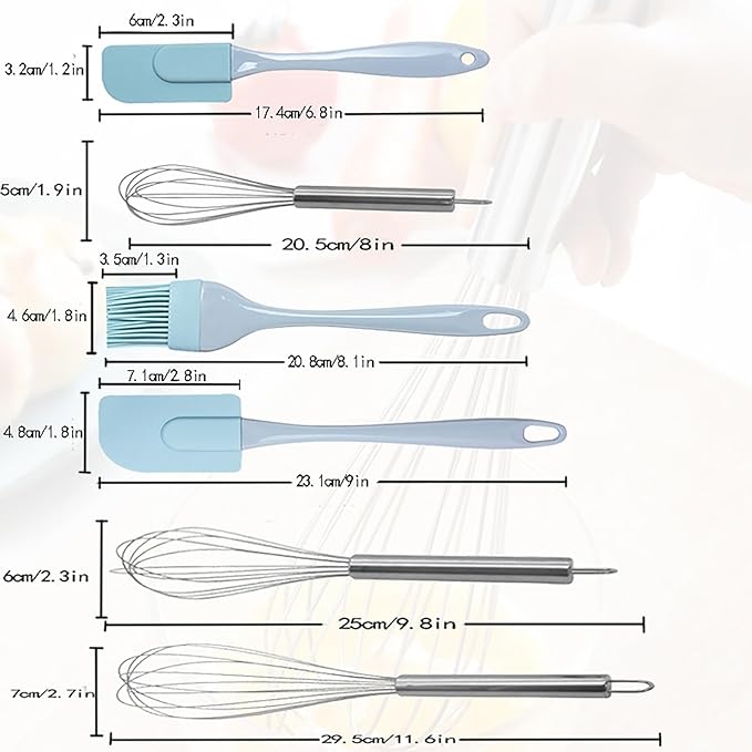 3 Pack Egg Whisk and Cooking Brush Scraper Set, Stainless Steel Wire Whisks - Image 6