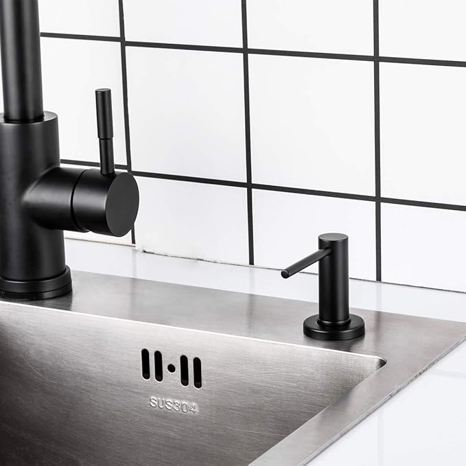 Matte Black Kitchen Sink Soap Dispenser GAPPO Countertop Pump Hand Lotion Built - Image 3