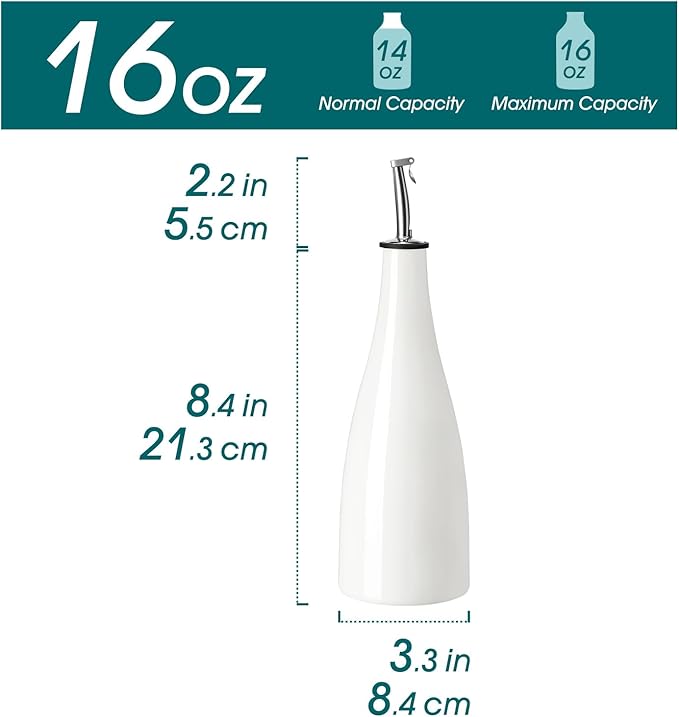 vancasso 16 Oz Ceramic Olive Oil Dispenser Bottle, Bottle Dispenser - Image 2