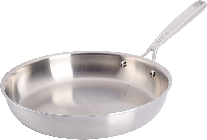 Babish 10-Inch Tri-Ply Stainless Steel Frying Pan – Professional Grade Skillet by Babish