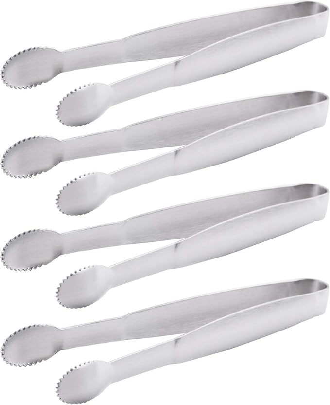 HINMAY 5" Mini Serving Tongs Set, Tiny Stainless Steel Small Tongs by HINMAY