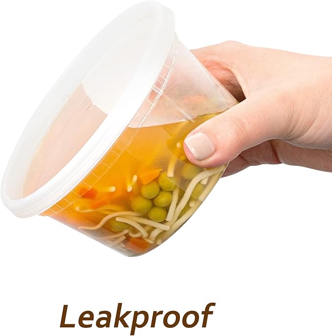 DuraHome Deli Containers with Lids 12 oz. Leakproof 40 Pack BPA-Free Plastic - Image 2