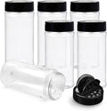 RoyalHouse 6 Pack 16 Oz Plastic Spice Jars by RoyalHouse