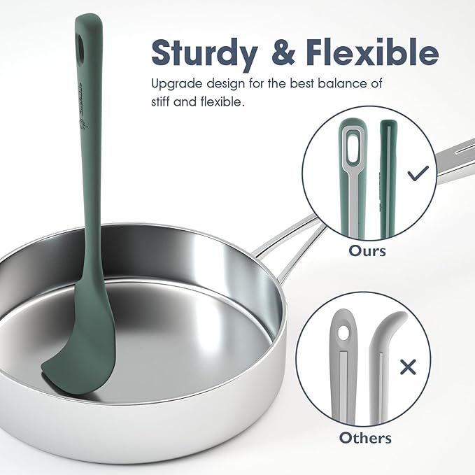 ChefAide 4 Pieces Silicone Spatula Set, Food Grade Rubber Spatula, Upgrade - Image 4