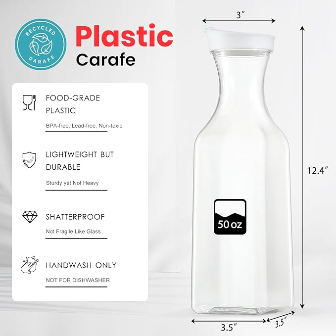 NETANY Plastic 50 Oz Water Carafe - Image 2