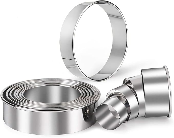 HULISEN Stainless Steel Round Cookie Biscuit Cutter Set, 11 Circle Donut by HULISEN