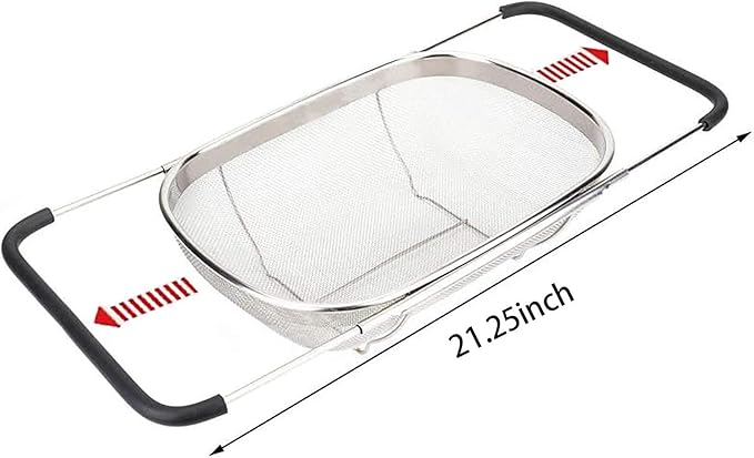 Over The Sink Stainless Steel Oval Colander - Image 2