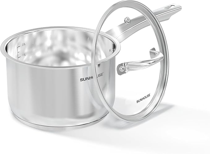 SUNHOUSE – 3 Quarts Stainless Steel Sauce Pan by SUNHOUSE