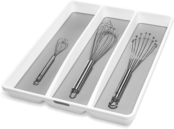 madesmart 3 Compartment Utensil Tray, Non Slip Lining, Deep Storage - Image 2