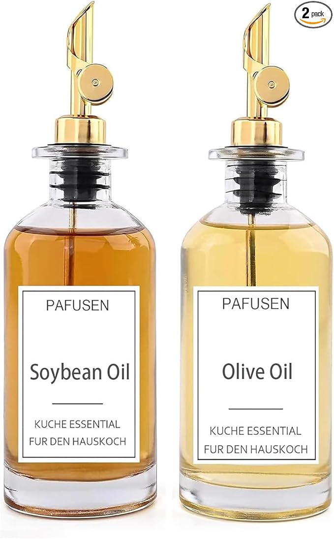 Pafusen 2 Pack Olive Oil Dispenser Bottle, 12 oz Oil Bottles by Pafusen