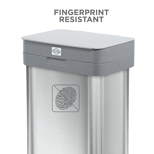 Clorox 13 Gallon Trash Can - 50L Kitchen Trash Can - Rectangular Stainless - Image 9