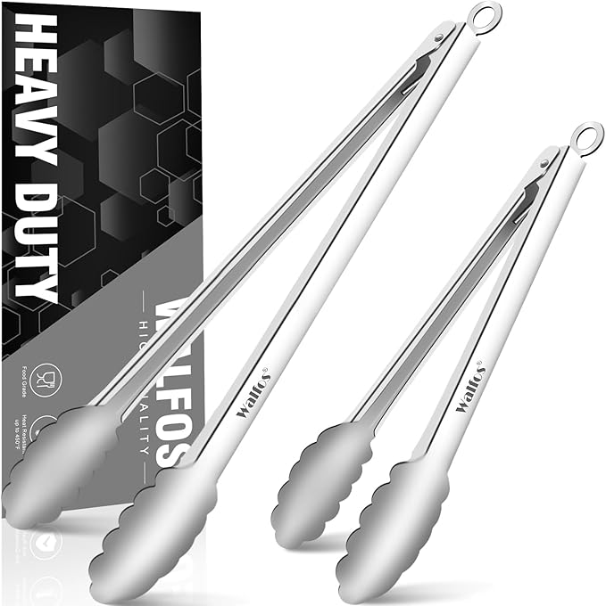 Tong for cooking, Walfos kitchen tongs set of 2 by Walfos