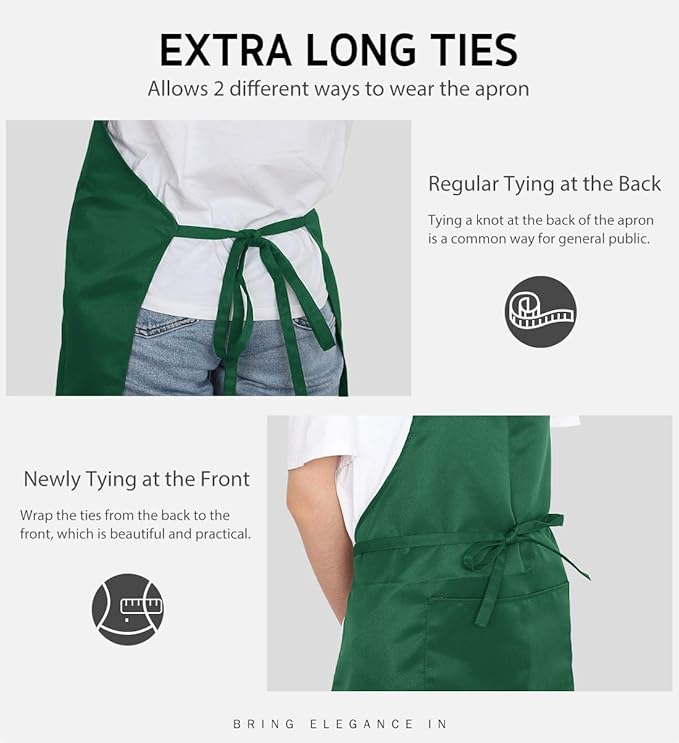 Syntus Apron for Men Women, Adjustable Cooking Kitchen Chef Aprons - Image 6