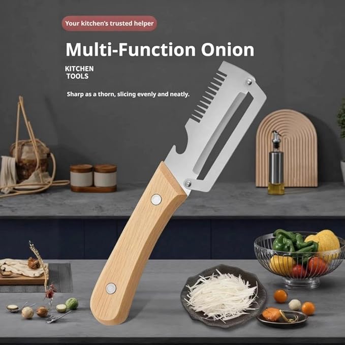 2PCS 3-in-1 Multifunctional Vegetable Peeler, Zero Snag Wooden Peeler, - Image 5