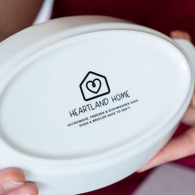 Heartland Home Porcelain Mini Casserole Dish Oval Au Gratin Dish. Cauliflower - Image 8