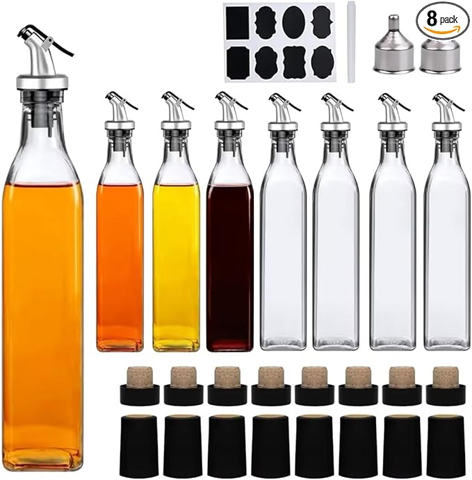 Salzesfalls 8 Pack 17oz Olive Oil Dispenser Bottle, Oil Dispenser by Salzesfalls