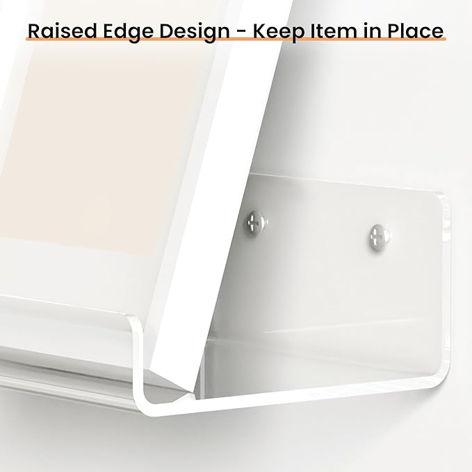 upsimples 6 Pack 6x4 Inches Acrylic Small Shelves, Floating Shelves - Image 4