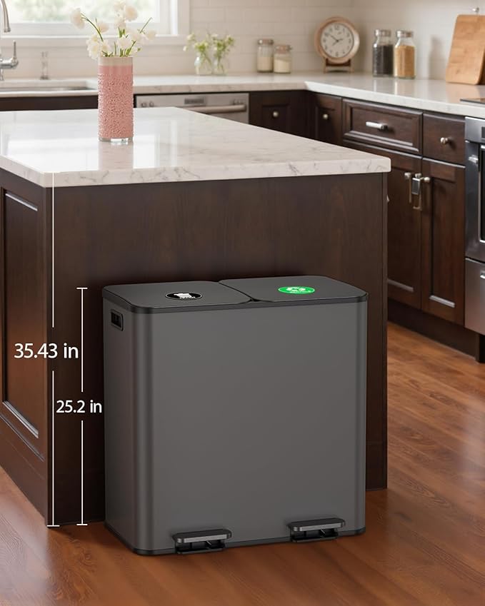 Lovewind Dual Trash and Recycling Bins - Image 2