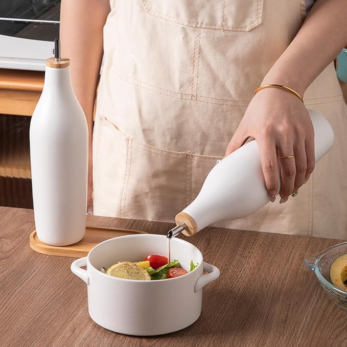 Sweejar Matte Ceramic Olive Oil Dispenser Bottles - Image 4