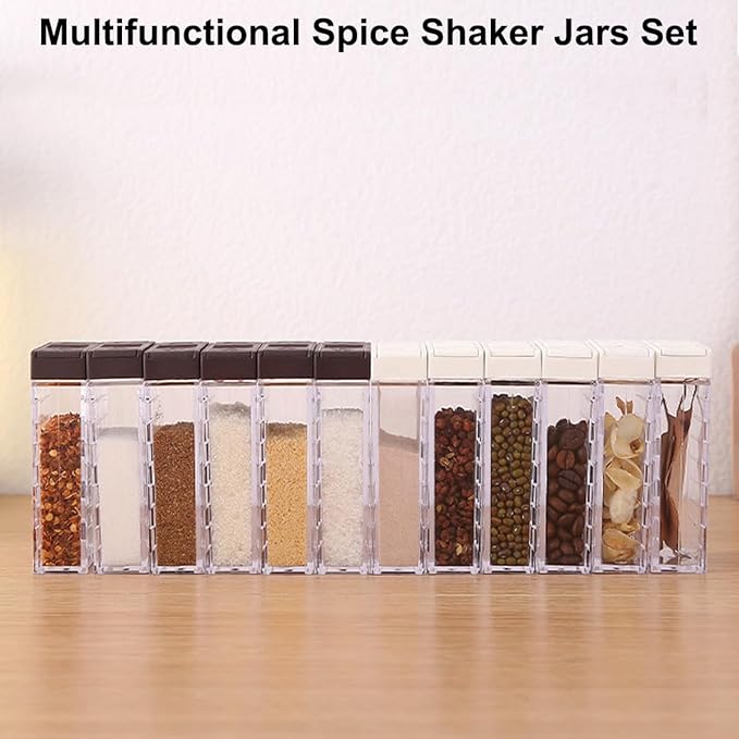 12 PCS Spice Shaker Jars, Salt and Pepper Shakers Set, Seasoning Shaker Boxes - Image 9