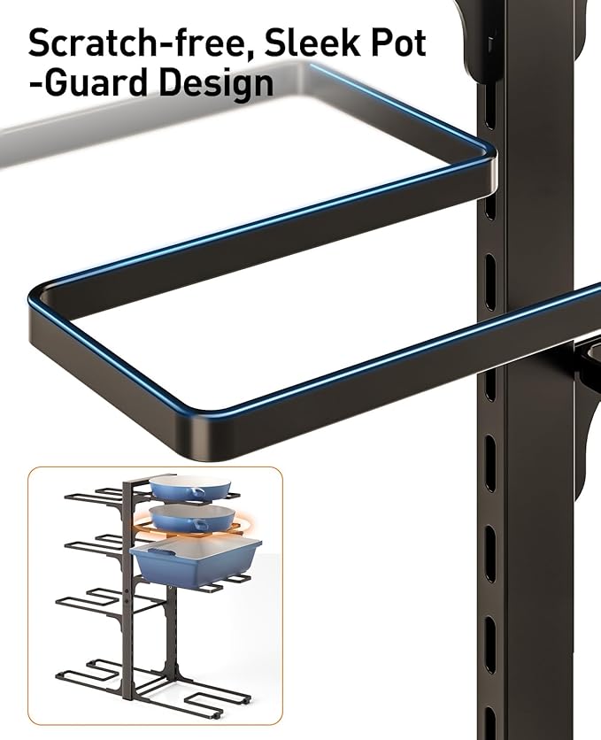 ORDORA Pots and Pans Organizer under Cabinet, 20.8" Height Heavy Duty 120LBS - Image 7