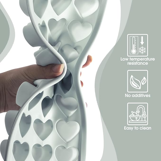 Heart Shape Ice Cube Tray, 21 Holes Silicone Ice Cube Mold - Image 3
