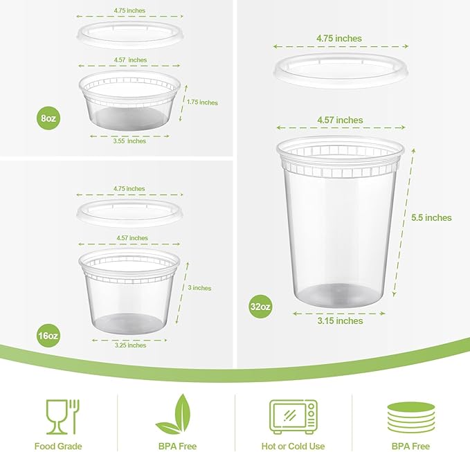 AOZITA 48 Sets Plastic Deli Containers - Image 2
