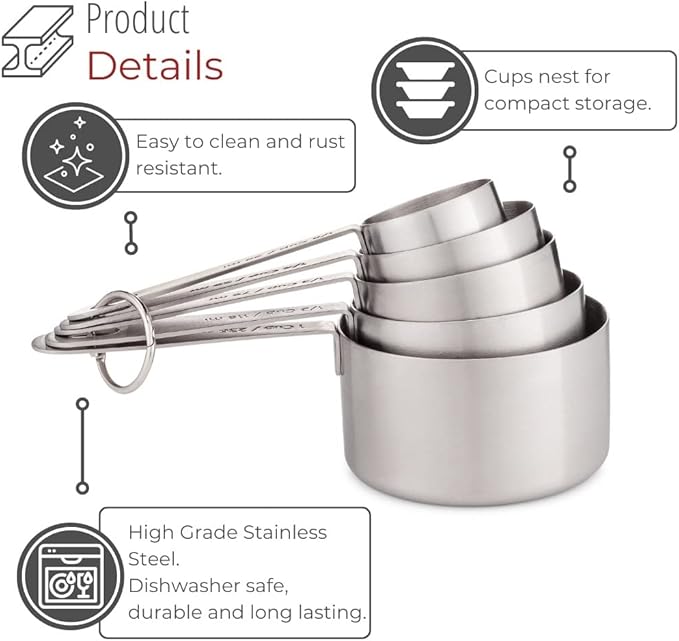 husMait Stainless Steel Measuring Cups - Image 5