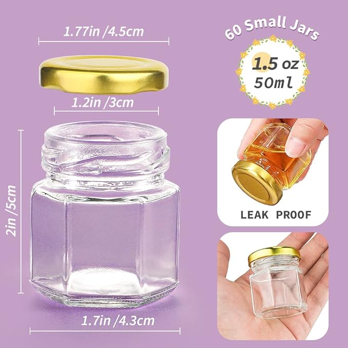 Syntic 60 Pcs Small Glass Containers - Image 6