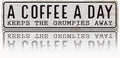 Coffee Signs Decor, A Coffee A Day Keeps the Grum Pies Away Sign, Farmhouse by Unknown