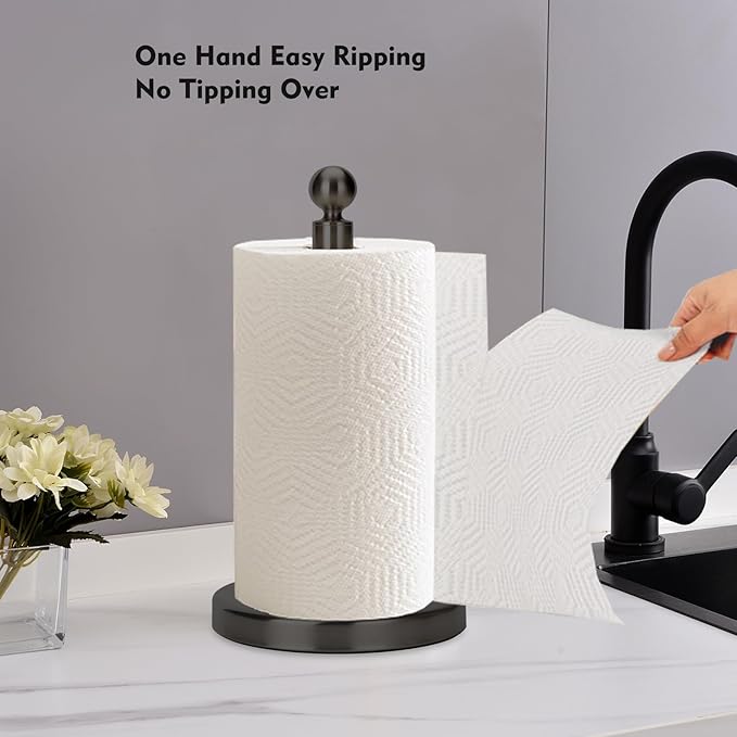 Kalitro Paper Towel Holder Countertop, Standing Paper Towel Roll Holder - Image 2