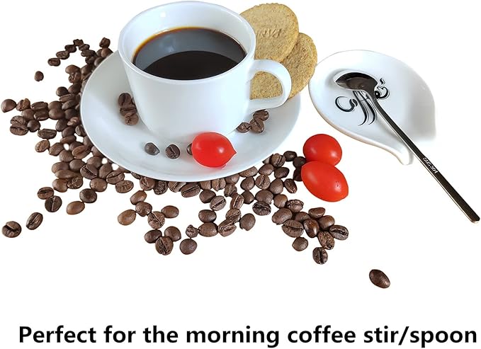 Coffee Spoon Rest, Small Ceramic Coffee Spoon Holder, Porcelain Spoon Holder - Image 2