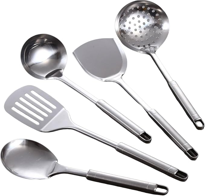 Stainless Steel Cooking Utensils Set, Wok Utensils Set Include Wok Ladle - Image 7