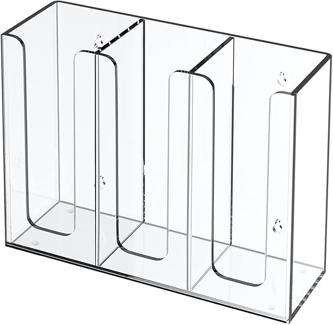 Richboom Acrylic Coffee Cup and Lid Storage Organizer Holder, 3 Compartments by Richboom