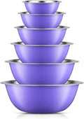 JoyJolt Stainless Steel Mixing Bowl Set of 6-5qt to 0.5qt Nesting Bowls by JoyJolt