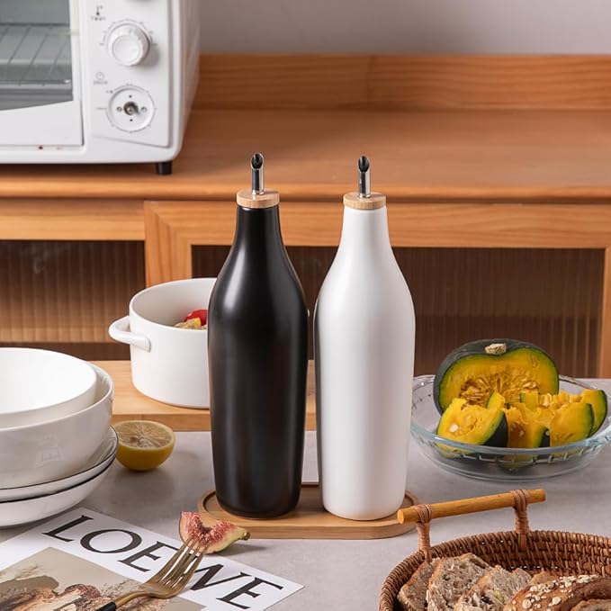 Sweejar Matte Ceramic Olive Oil Dispenser Bottles - Image 2