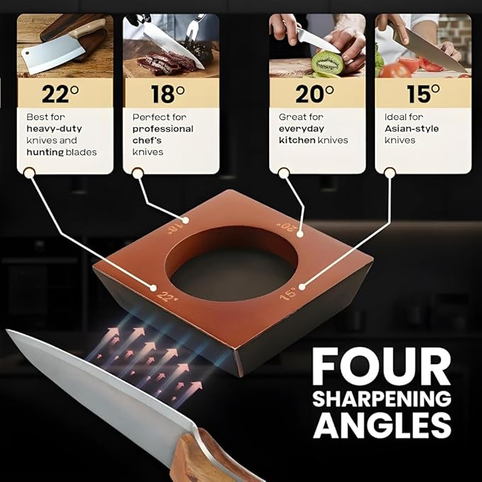 4 Angles High Carbon Stainless Steel Rolling Knife Sharpener - Image 6