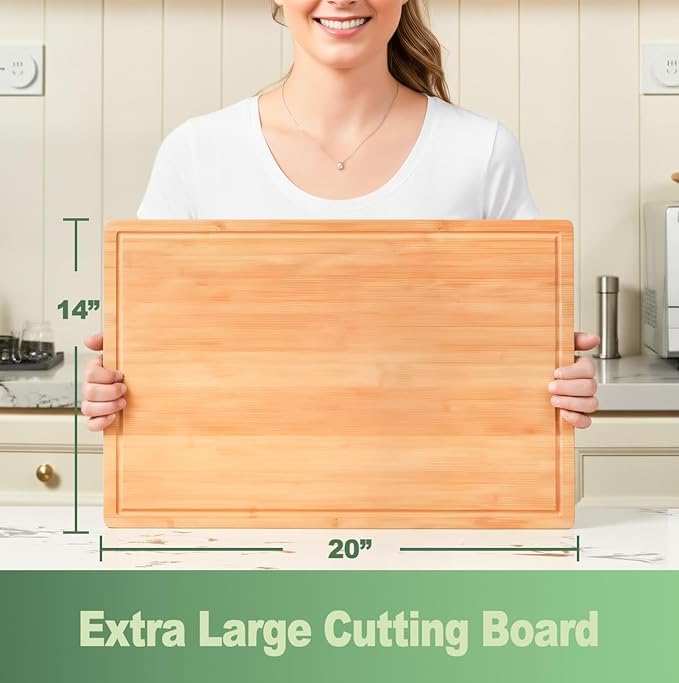 Allsum 20x14" Extra Large Bamboo Cutting Boards - Image 2