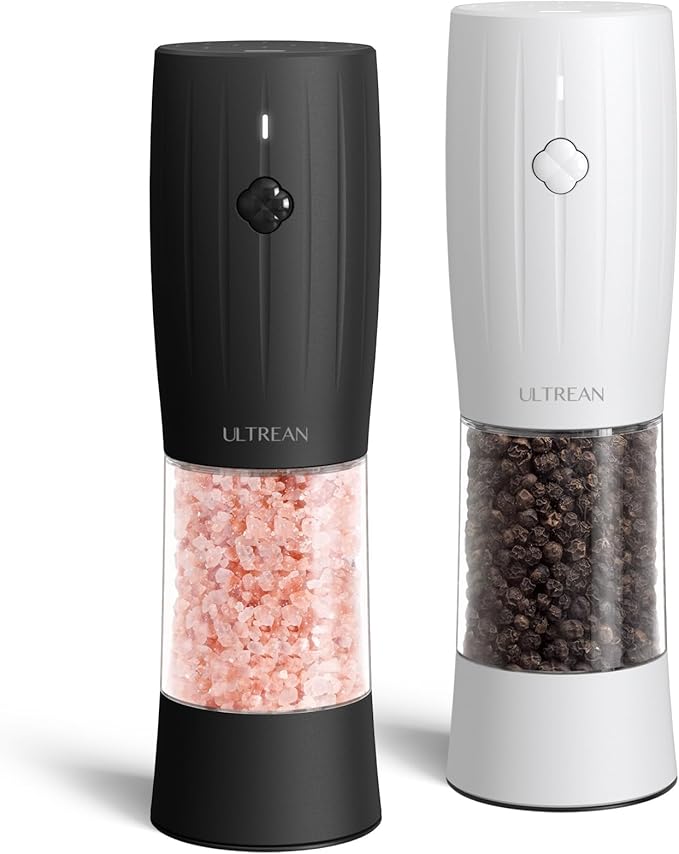 Ultrean Salt and Pepper Grinder Set, USB-C Rechargeable Automatic Pepper by Ultrean