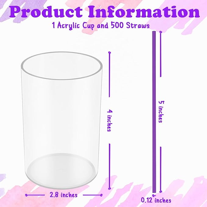 500 Pcs Neon Purple Acrylic Coffee Stirrers Set - Image 2
