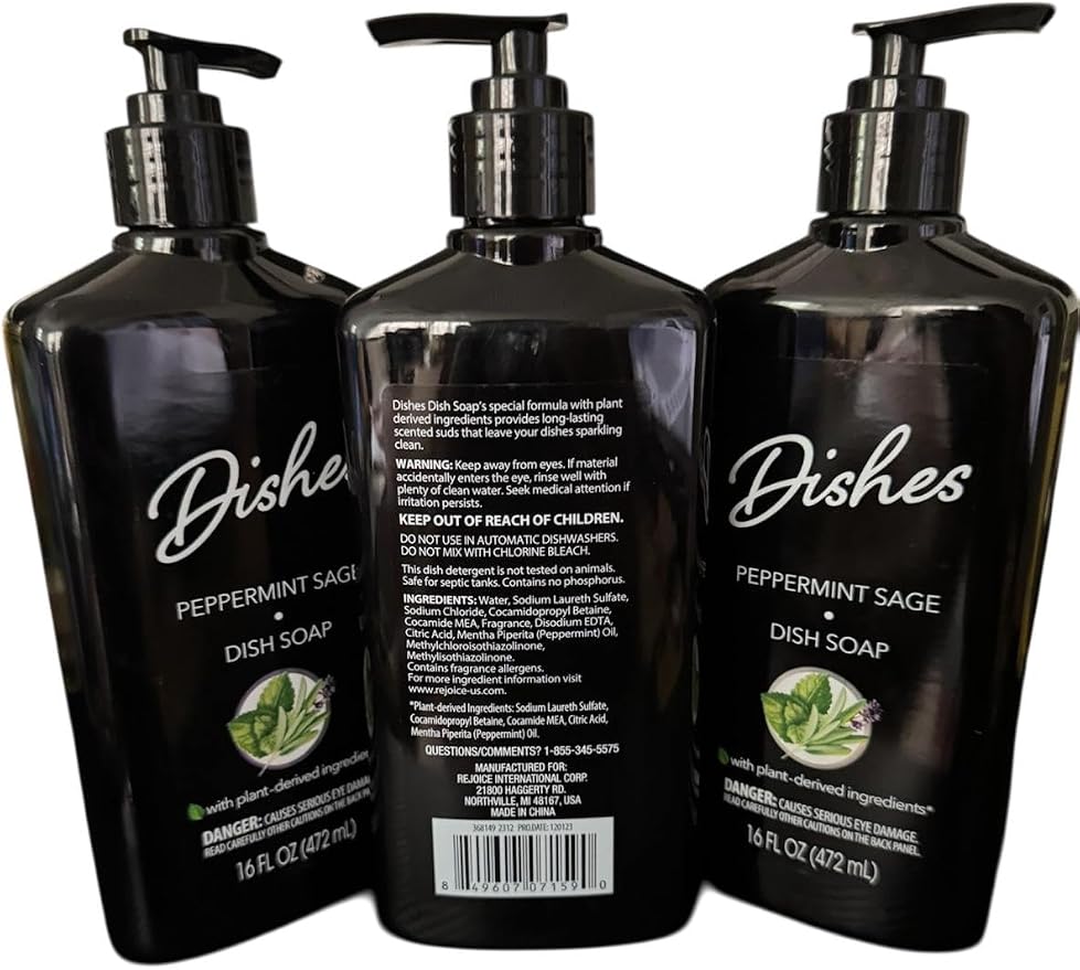 3 Pack Dishes Peppermint Sage Dish Soap eco friendly product