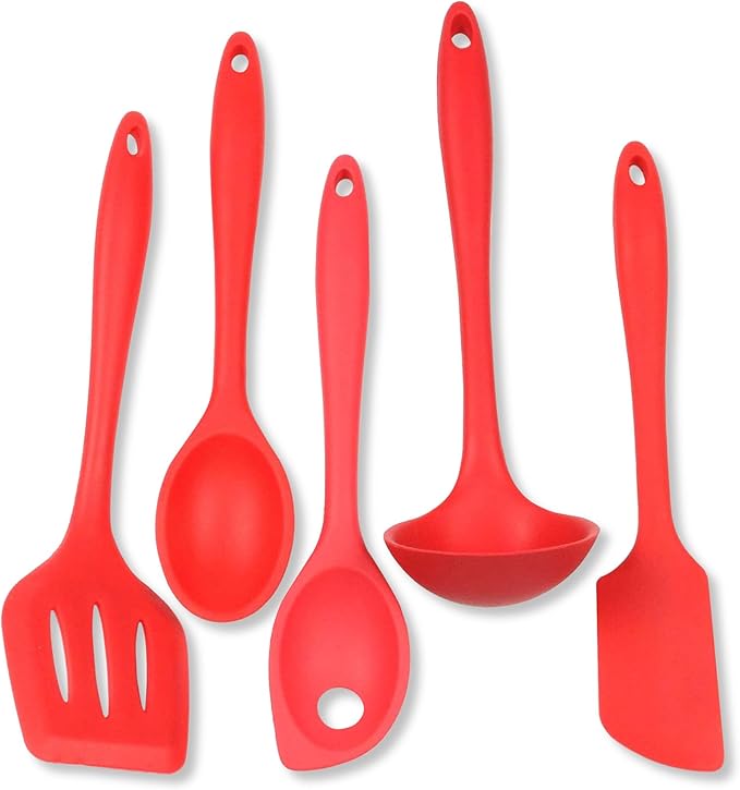 Chef Craft 5 Piece Red Premium Silicone Kitchen Tool Set by ChefCraft