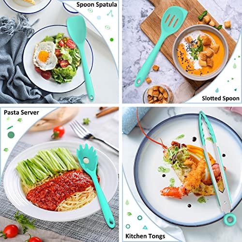 Silicone Kitchen Utensils Set, 16-Piece Silicone Cooking Utensils by Deedro