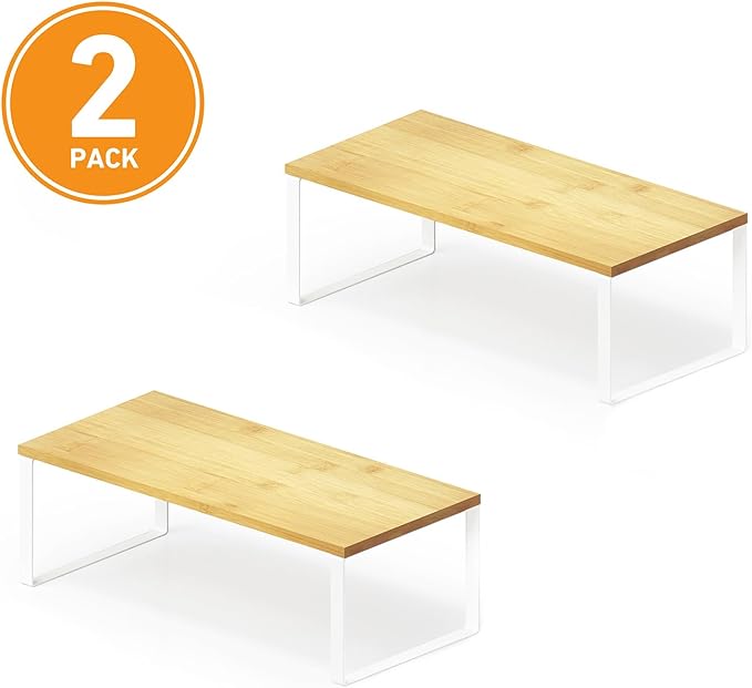 SpaceAid Cabinet Shelf Organizers 2 Pack, Kitchen Counter Rack Shelves Riser - Image 7