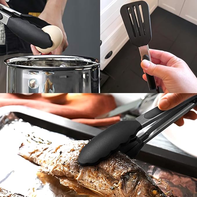 Mini Silicone Tongs Set of 2, Small Serving Tongs - Image 6