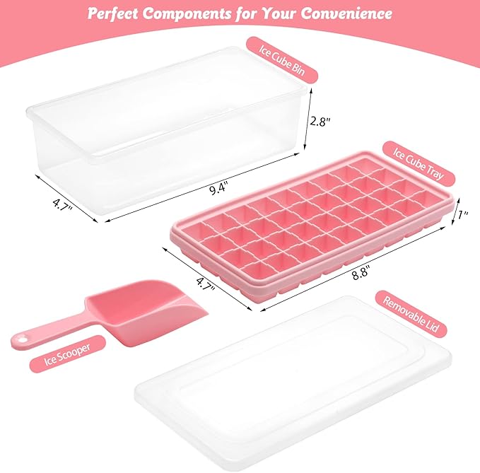 Silicone Ice Cube Tray with Leak-Proof Lid & Storage Bin - Image 2