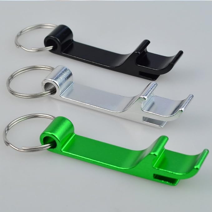cnomg 16 pcs 8 Colored Metal Bottle Opener, Split Key Ring Chain Keychain Bulk - Image 4