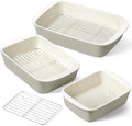 LE TAUCI Deep Casserole Dishes for Oven, 13.7”x9.6” Ceramic Baking Dish Set by LETAUCI